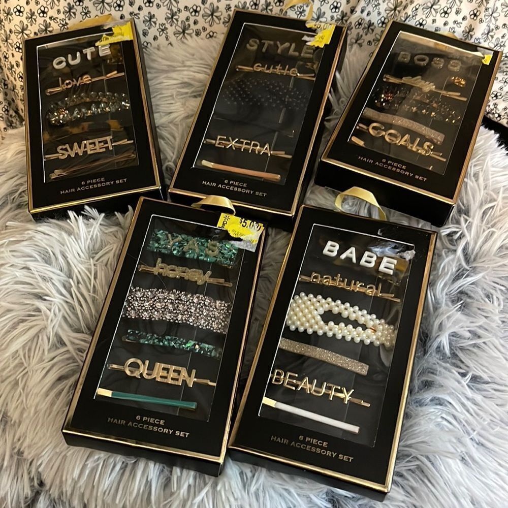 5 box 32piece luxury hair accessory set’s clips, Bobby pins claw ect hair styles